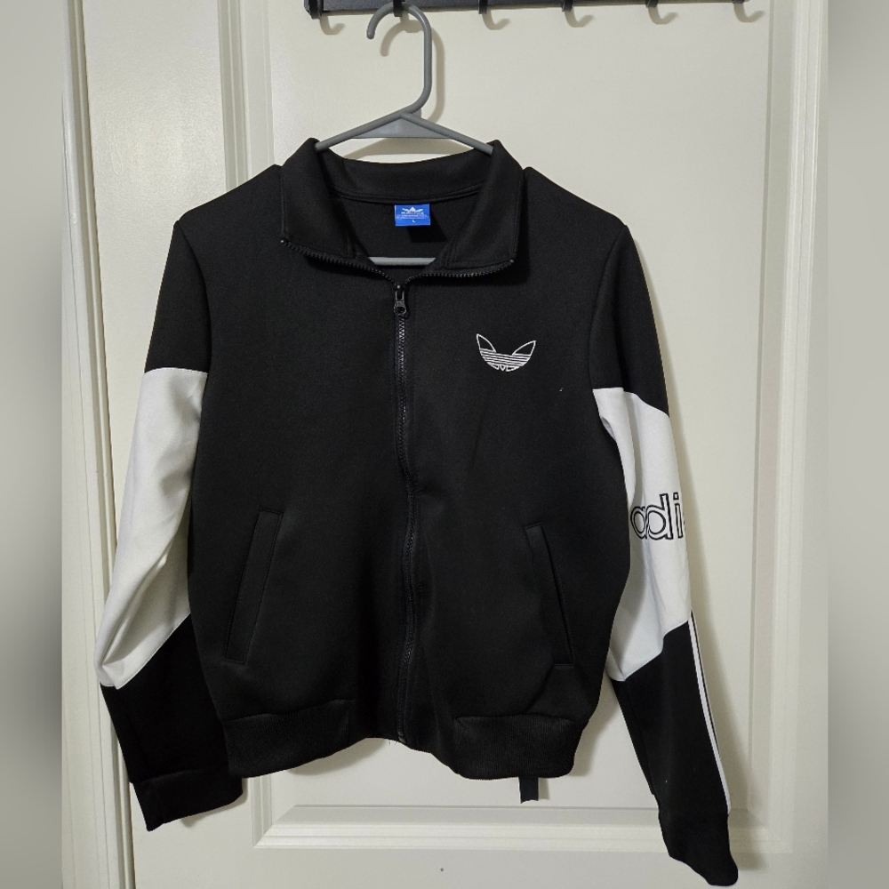 Adidas Black and White Track Jacket